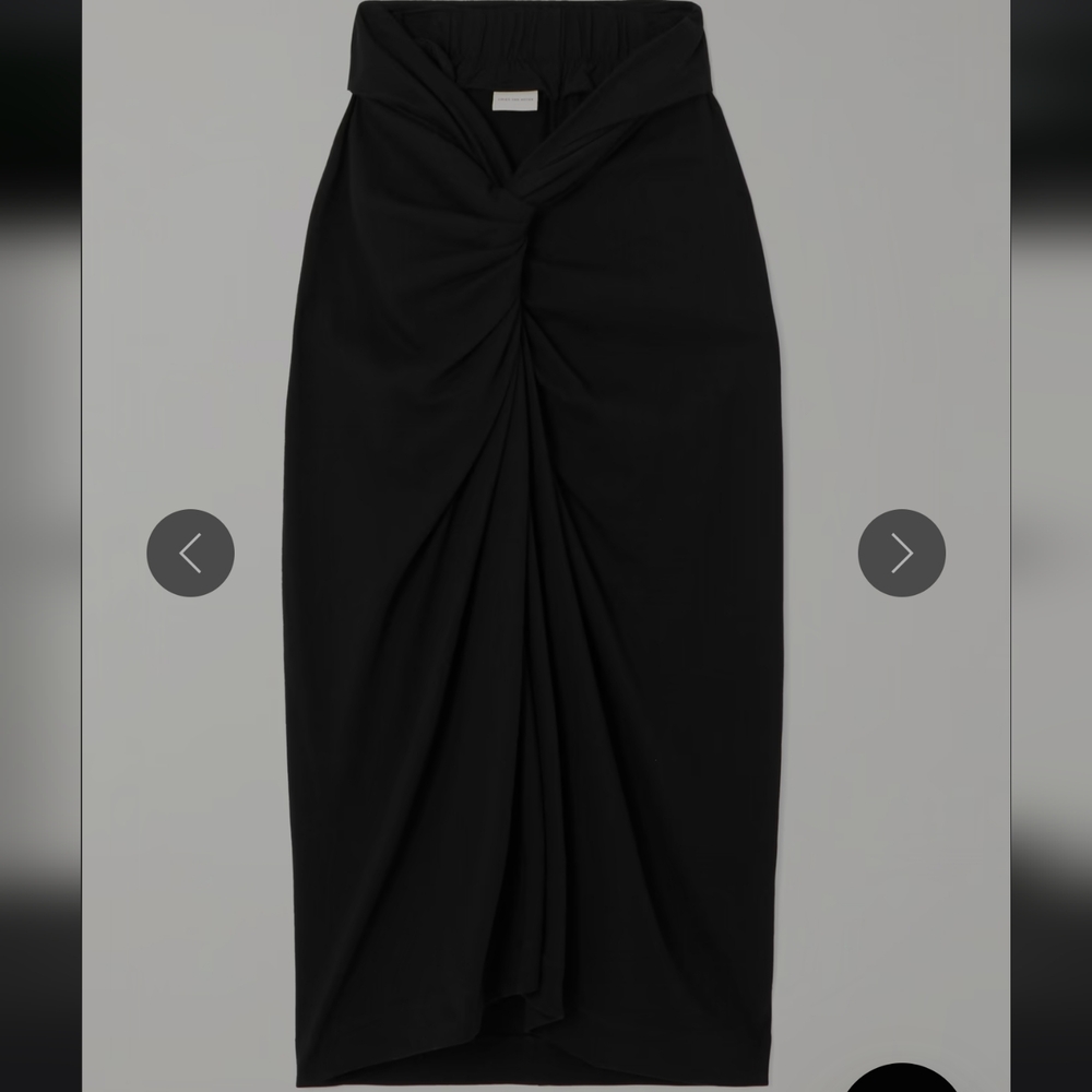 Dries Van Noten Black Draped Midi Skirt - Picture 4 of 14